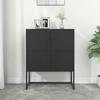 loibinfen Metal Sideboard Highboard Storage Cabinet with 4 Doors and Shelves, Steel Storage Cabinet for Living Room,Home,Hotel,Office,Garage, Black 31.5"x13.8"x39.4" Steel view 1