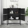 loibinfen Metal Sideboard Highboard Storage Cabinet with 4 Doors and Shelves, Steel Storage Cabinet for Living Room,Home,Hotel,Office,Garage, Black 31.5"x13.8"x39.4" Steel view 3