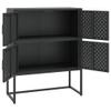 loibinfen Metal Sideboard Highboard Storage Cabinet with 4 Doors and Shelves, Steel Storage Cabinet for Living Room,Home,Hotel,Office,Garage, Black 31.5"x13.8"x39.4" Steel view 4