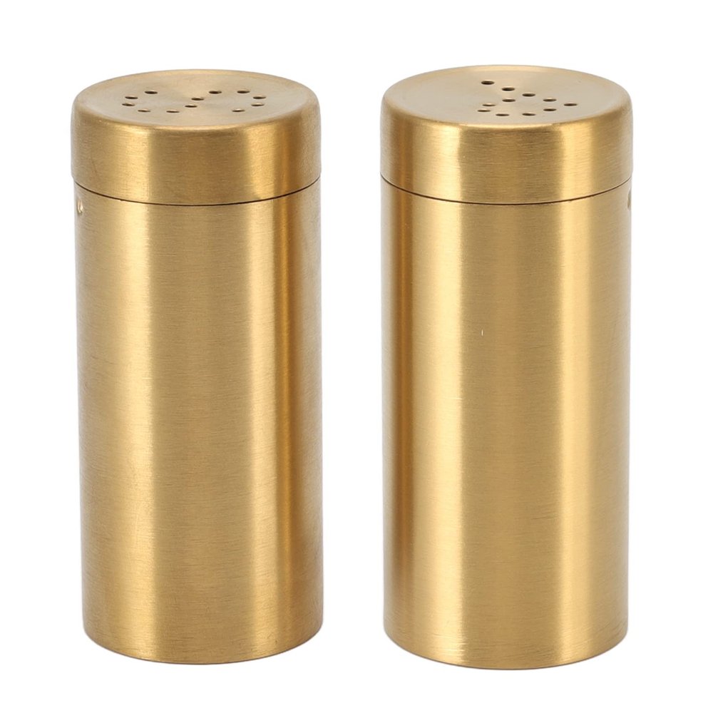 2Pcs Gold Jar, Airtight Seasoning Bottle with Top Rotatable Shaker Seasoning Bottles Container Bottles for Salt Sugar Paprika