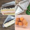CALLARON Cake Boxes 50pcs Plastic Cake Slice Box Triangle Dessert Cake Box Transparent Single Dessert Box Sandwich Packaging Boxes with Hinged Lid for Dessert Biscuit Snack Fruit Sandwich Containers view 2