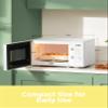 COMFEE CMO-C20M1WH Retro Microwave with 11 power levels, Fast Multi-stage Cooking, Turntable Reset Function Kitchen Timer, Speedy Cooking Weight/Time Defrost, Memory function, Children Lock, 700W view 4