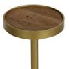Bare Decor Maya Small Round Accent Table in Solid Metal and Wood, 8x8x25 view 3