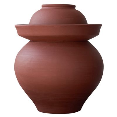 QPZK Traditional Chinese Porcelain Pickle Jar, Natural Purple Ceramic Fermentation Crock Pickling Pot,Fermenting Jar with Water Seal Airlock Lid Stoneware Fermenter 6KG