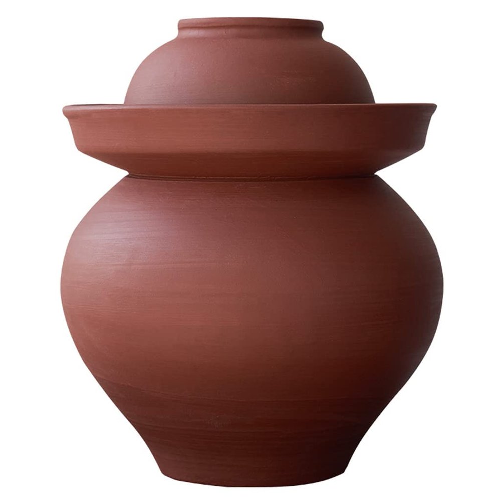 QPZK Traditional Chinese Porcelain Pickle Jar, Natural Purple Ceramic Fermentation Crock Pickling Pot,Fermenting Jar with Water Seal Airlock Lid Stoneware Fermenter 6KG