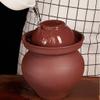 QPZK Traditional Chinese Porcelain Pickle Jar, Natural Purple Ceramic Fermentation Crock Pickling Pot,Fermenting Jar with Water Seal Airlock Lid Stoneware Fermenter 6KG view 2