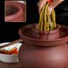QPZK Traditional Chinese Porcelain Pickle Jar, Natural Purple Ceramic Fermentation Crock Pickling Pot,Fermenting Jar with Water Seal Airlock Lid Stoneware Fermenter 6KG view 3