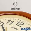 CASIO IQ-136-5JF Brown Analog Wood Grain Wall Clock, 11.6 inches (29.5 cm), Silent, Continuous Second Hand view 3