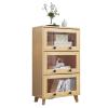 KIRANDY Solid Wood Bookcase with Glass Door, Simple Shelf Children's Bookshelf for Living Room, Bedroom (Color : 60x30x124cm with Legs) view 1