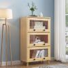 KIRANDY Solid Wood Bookcase with Glass Door, Simple Shelf Children's Bookshelf for Living Room, Bedroom (Color : 60x30x124cm with Legs) view 2