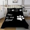 3 Piece Cat Dog Paw Quilt Bedding Set Women Aldult Lightweight Bedding Black and White Bedspread Set Kawaii Animals Bedspread Coverlet Soft Microfiber Home Quilt Set for King Bed All Season view 1