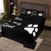 3 Piece Cat Dog Paw Quilt Bedding Set Women Aldult Lightweight Bedding Black and White Bedspread Set Kawaii Animals Bedspread Coverlet Soft Microfiber Home Quilt Set for King Bed All Season view 2