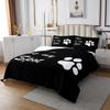 3 Piece Cat Dog Paw Quilt Bedding Set Women Aldult Lightweight Bedding Black and White Bedspread Set Kawaii Animals Bedspread Coverlet Soft Microfiber Home Quilt Set for King Bed All Season view 3