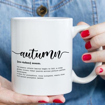 Autumn Definition Coffee Mugs Autumn Definition Typography Mugs 11oz Sarcastic Ceramic Coffee Cups Unique Novelty Idea for Him Her Mom Wife Boss Sister