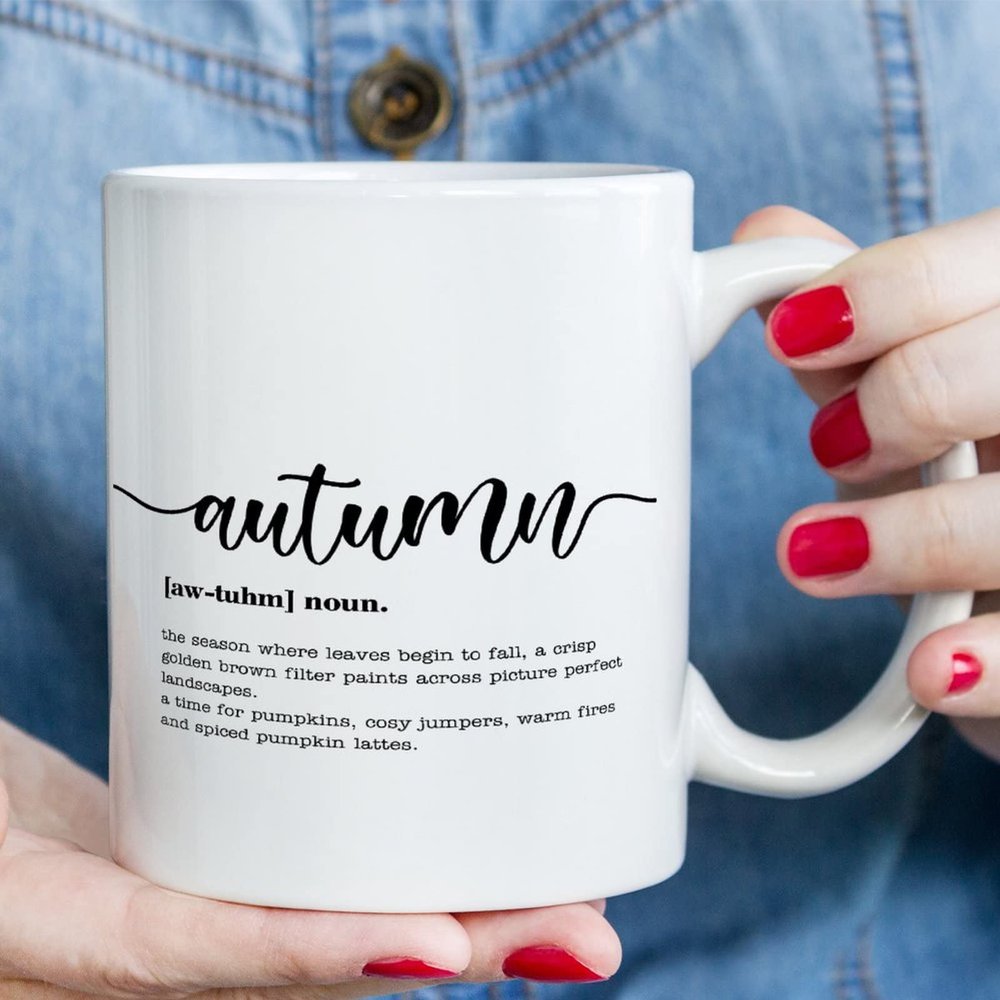 Autumn Definition Coffee Mugs Autumn Definition Typography Mugs 11oz Sarcastic Ceramic Coffee Cups Unique Novelty Idea for Him Her Mom Wife Boss Sister