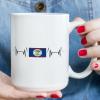 Belize Coffee Cups Belize Flag Coffee Mug Belize Heartbeat Mug 15oz Patriotic National Flag Tea Cup Ceramic Mug Country City Souvenir Gift for Best Friend Mom Dad Sister Teacher view 1