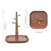 CAMLOT 4 Tiers Wooden Key Holder with Tray,Wood Decorative Organizer in Entryway for Keys, Wallet and Small Stuff, Jewelry Hanging Stand Display on Dresser (Walnut) (4 Tiers) view 3