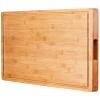 Extra Large Cutting Boards for Kitchen, XXL Reversible Large Bamboo Cutting Board, Carving Board Cheese Board with Deep Groove, Kitchen Chopping Board for Meat, Vegetables, Fruit, Turkey view 1