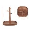 CAMLOT 3 Tiers Wooden Key Holder with Tray,Wood Decorative Organizer in Entryway for Keys, Wallet and Small Stuff, Jewelry Hanging Stand Display on Dresser (Walnut) (3 Tiers) view 3