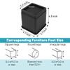 BTSD-home 4 inch or 8 inch Bed Risers Heavy Duty Stackable Furniture Risers Bed Lifts Risers for Couch, Sofa, Desk or Table Legs Extenders 8 Pack view 2