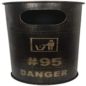 JYDQM Trash Can Decorative Waste Basket Industrial Style Trash Can Iron Art Retro Style Trash Can Creative Bar Cafe Decorative Trash Can Size: 40 21 71CM Trash Can (Color : Vintage Gold)