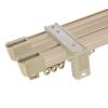 Aluminum Double Curtain Track - Silent Ceiling Track For Curtains - Luxury Curtain Rail Track Wall Mount RV Curtain Rail - With Rails, Pulleys, Brackets, End Caps(Color:Champagne-B,Size:400cm/13.1ft) view 1