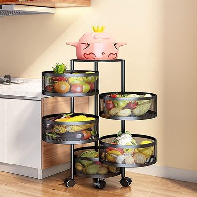 FSunKoFu Rotating Shelf 360 Floor Rotating Shelves, Circular Layered Storage Racks, Kitchen Rotating Vegetable Racks, Floor-Standing Multi-Layer Kitchen Storage Racks, Living Room Kitche