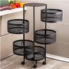 FSunKoFu Rotating Shelf 360 Floor Rotating Shelves, Circular Layered Storage Racks, Kitchen Rotating Vegetable Racks, Floor-Standing Multi-Layer Kitchen Storage Racks, Living Room Kitche view 2