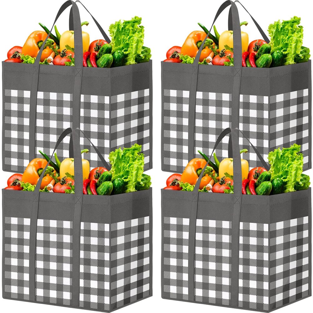 WOWBOX Reusable Grocery Bags, Foldable Reusable Shopping Tote Bags