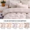 NEXHOME PRO Duvet Cover Set 100% Washed Cotton Full Size Linen Feel Textured Organic Natural 3 Pieces Bedding Set Greyish Light Pink with Zipper Closure and Corner Ties, Breathable(No Comforter) view 3