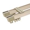 Aluminum Double Curtain Track - Silent Ceiling Track For Curtains - Luxury Curtain Rail Track Wall Mount RV Curtain Rail - With Rails, Pulleys, Brackets, End Caps(Color:Champagne-A,Size:100cm/3.3ft) view 1