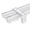 Aluminum Double Curtain Track - Silent Ceiling Track For Curtains - Luxury Curtain Rail Track Wall Mount RV Curtain Rail - With Rails, Pulleys, Brackets, End Caps(Color:White-B,Size:200cm/6.5ft) view 1