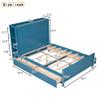 Hlcodca Modern Full Size Platform Bed, Multifunctional Wood Bed Frame with Four Under-Bed Drawers and Storage Shelves,No Box Spring Required (Blue/Storage Shelve) view 2
