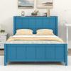 Hlcodca Modern Full Size Platform Bed, Multifunctional Wood Bed Frame with Four Under-Bed Drawers and Storage Shelves,No Box Spring Required (Blue/Storage Shelve) view 3
