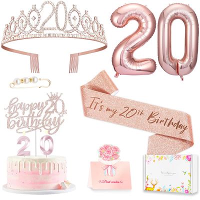 Awfrky 20th Birthday Decorations for Women