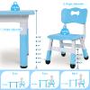 Arlopu Kids Table and 4 Chairs, Height Adjustable Toddler Desk & Chair Set, Anti-Slip Legs, Graffiti Desktop, Children Large Multi-Activity Table with 47.2" x 23.6", Classroom, Homes, Daycares (Blue) view 2