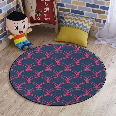 Abstract Room Round Chair Mat for Carpeted Floor Anti-Slip Floor Protector Gaming Computer Chair Mat for Office Gaming Repetitive Modern Simple Waves,Multicolor Diameter 60 in
