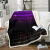 Erosebridal Purple Geometric Stars Twin Size Modern Heavyweight Microfiber Twin Blanket Gradient Galaxy Stars Throw Blanket for Home, Outdoors, Camping view 1