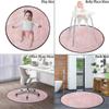 Abstract Gaming Chair Mat Round Floor Mats for Office Chair Computer Gaming Desk Mat for Rolling Chair Non-Slip Gaming Rug Marble Murky Gemstone Scratches,Pale Pink White Diameter 47.2 in view 3