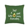 Avocado Surrounded By Words This Girl Loves Avocados Throw Pillow view 1