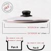 10.5 Inch Pan Lid, Frying Pan Lid, Fry Pan Lid, Skillet Lid, Pan Lid with Handle Compatible with 10-10.7 Inch Kitchen Cookware, Tempered Glass Cover, 10.5" view 2