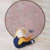 Abstract Gaming Chair Mat Round Floor Mats for Office Chair Computer Gaming Desk Mat for Rolling Chair Non-Slip Gaming Rug Marble Murky Gemstone Scratches,Pale Pink White Diameter 35.5 in view 3