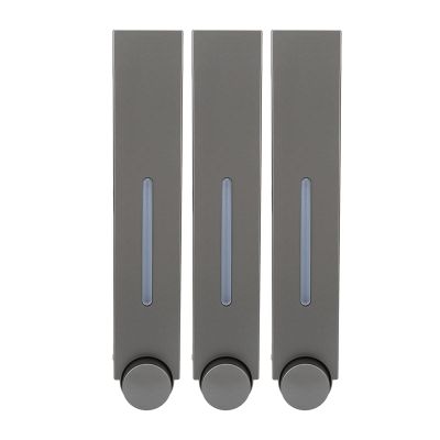 Tissting Shower Shampoo Dispenser - No Drill Shower Soap Dispenser, Wall Mounted Manual Soap Dispenser for Home, Bath, Kitchen, Hotels, Restaurants. Shower and Lotion Dispenser(Gray 3 Cup)