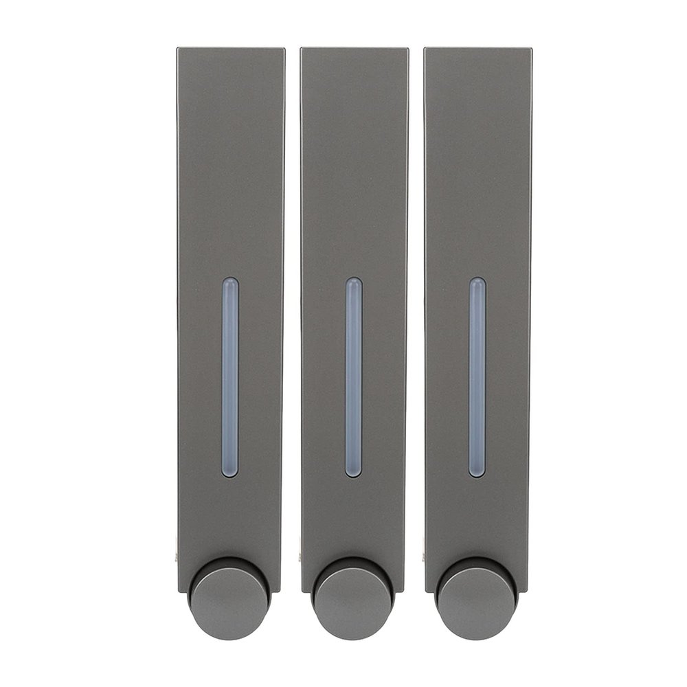 Tissting Shower Shampoo Dispenser - No Drill Shower Soap Dispenser, Wall Mounted Manual Soap Dispenser for Home, Bath, Kitchen, Hotels, Restaurants. Shower and Lotion Dispenser(Gray 3 Cup)