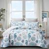 Coastal Bedding King Size Coastal Quilt with 2 Shams, Nautical Beach Comforter Sets Ocean Bedspreads Blue Seahorse Coverlet Summer Bedding, 96''x106'' view 1