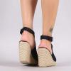 Wedge Sandals for Women, Women's Platform Sandals Buckle Ankle Strap Open Toe Espadrilles Wedge Heels Sandals Wedge Shoes Casual Summer Beach Sandals (A/Black, 8) view 4