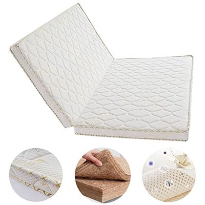 LZTENRETO Firm Coir Mattress, 3E Coconut Coir Mattress Pad, Quiet Coconut Palm Mattress, Thick Coir Mattress Pad in 6cm,9cm,11cm, Foldable (White-A,Full 3.5")