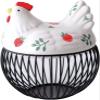 TATSEN Storage Box Kitchen Ceramic Hen Decorative Accessories Iron Egg Basket Fruit Garlic Potato Sundries view 1