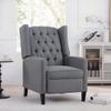 27" Recliner Chair, Wide Manual Wing Chair with Nailhead Trim, Tufted Single Sofa Chair with Solid Wood Legs, Velvet Upholstered Reading Chair Lounge Chair for Living Room Bedroom Office, Grey view 1