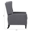 27" Recliner Chair, Wide Manual Wing Chair with Nailhead Trim, Tufted Single Sofa Chair with Solid Wood Legs, Velvet Upholstered Reading Chair Lounge Chair for Living Room Bedroom Office, Grey view 2